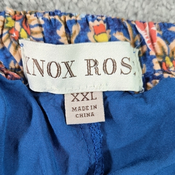 Knox Rose Blue Floral Swiss Dot Sleeveless Tiered Midi Dress Boho Colorful - Picture 7 of 8